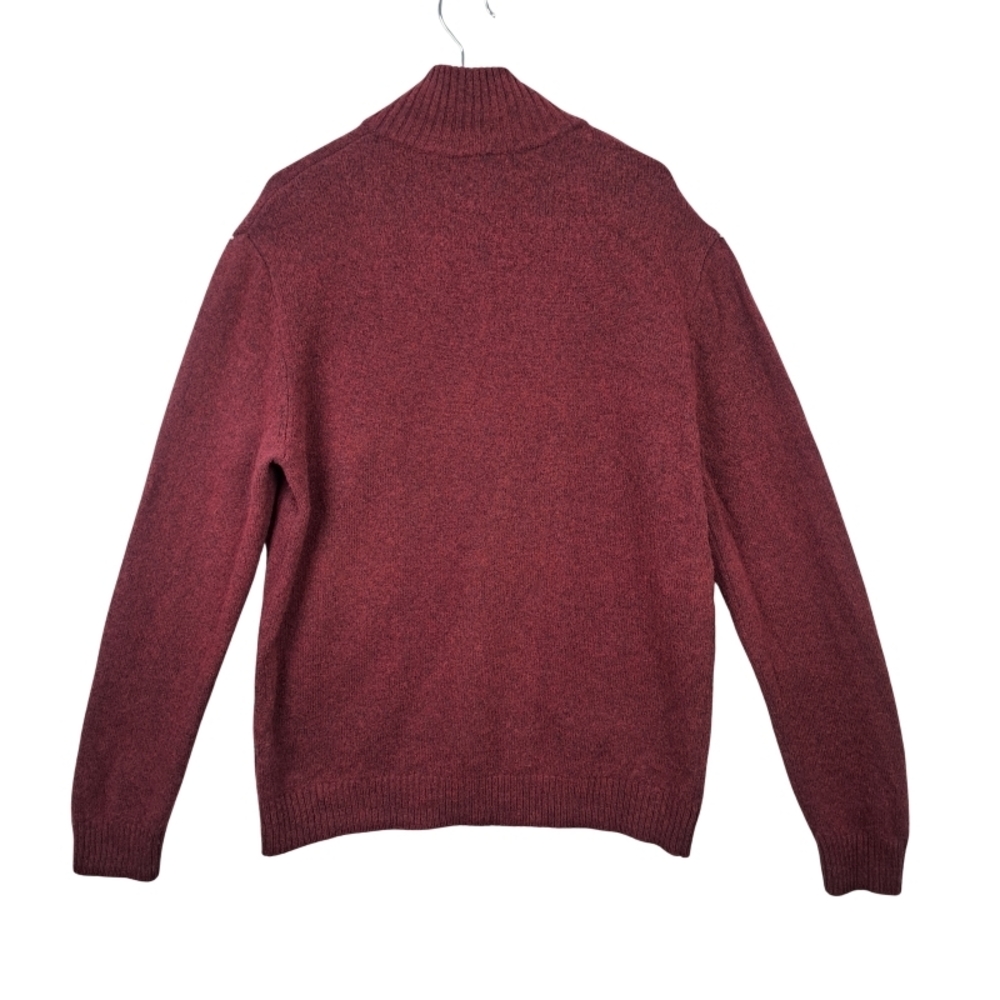 Rodd & Gun Men's L Jacks Bay 1/4 Zip Lambswool Sweater Burgundy "Morello" - Picture 3 of 8